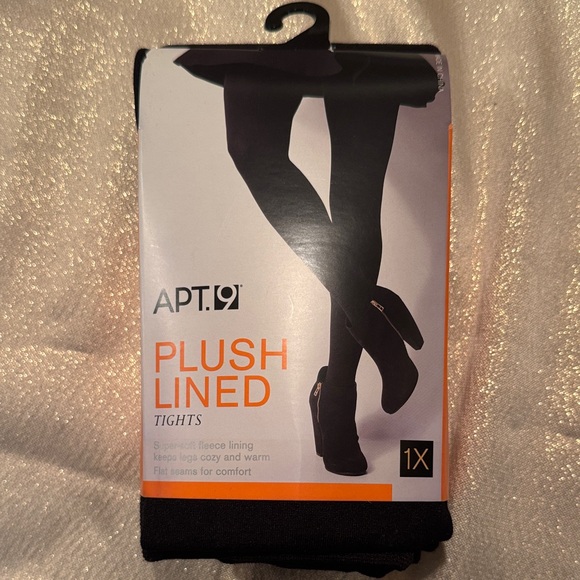 Apt. 9 Accessories - Apt. 9 Black Plush Lined Tights - Size 1X